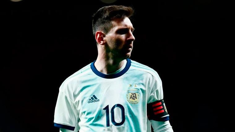 Leo Messi en un partido de la selección de Argentina