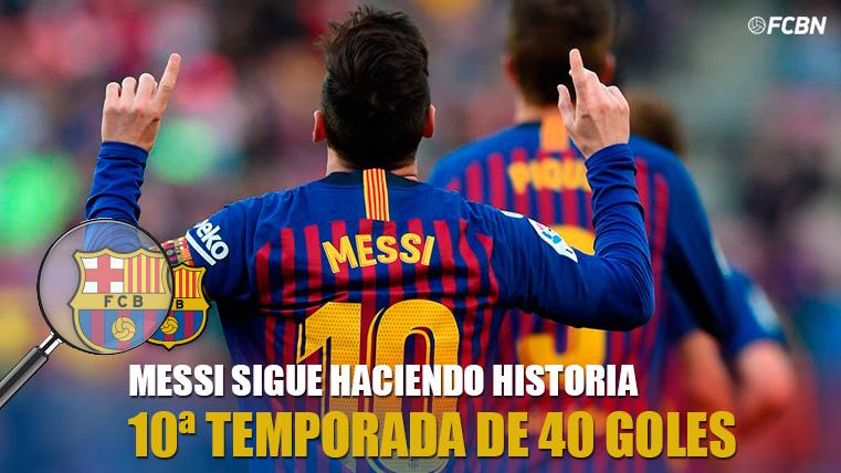 Leo Messi arrives to the 40 goals this season