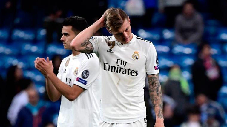 Toni Kroos se lamenta en un partido del Real Madrid