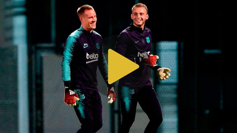 Cillessen y Ter Stegen en un entrenamiento