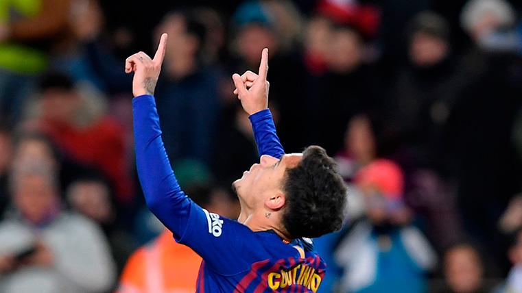 Philippe Coutinho, celebrando el gol marcado contra el Villarreal