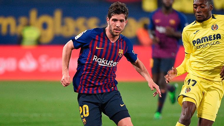 Sergi Roberto in the party against the Villarreal