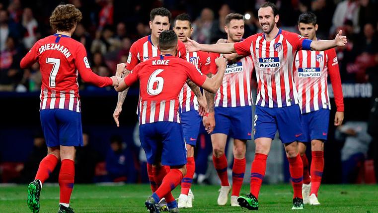 El Atlético celebra un gol contra el Girona