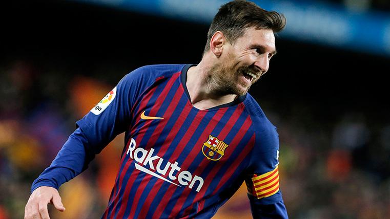 Leo Messi, celebrando un gol marcado al Atlético de Madrid