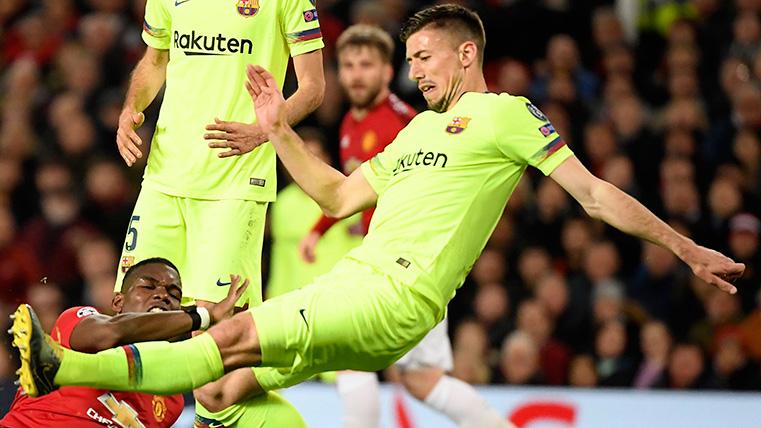 Lenglet corta un balón con Pogba