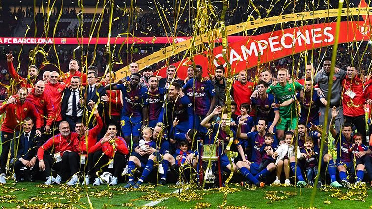 El Barcelona celebra la Copa del Rey del 2018