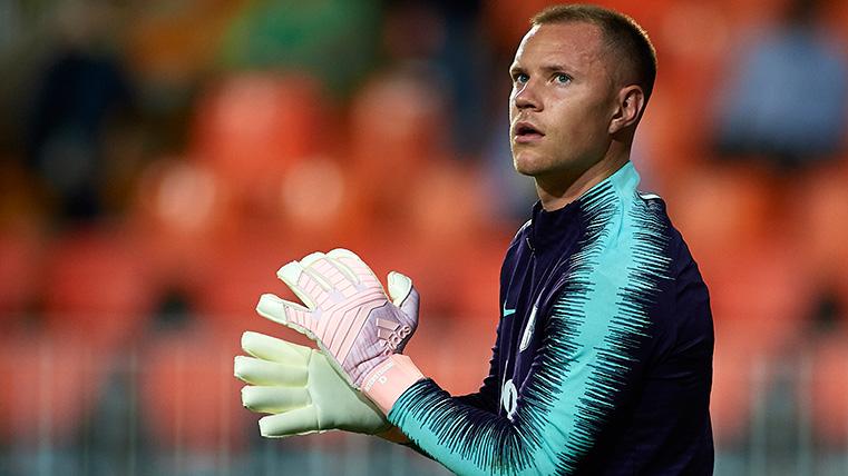 Ter Stegen, during a warming with the FC Barcelona