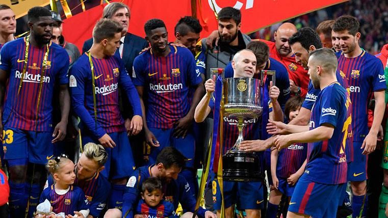 El Barça celebró el 'doblete' la pasada campaña