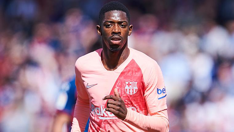 Ousmane Dembélé en el partido contra el Huesca