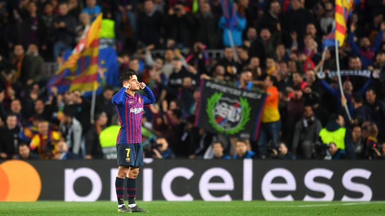 Philippe Coutinho, commanding a message to the Camp Nou