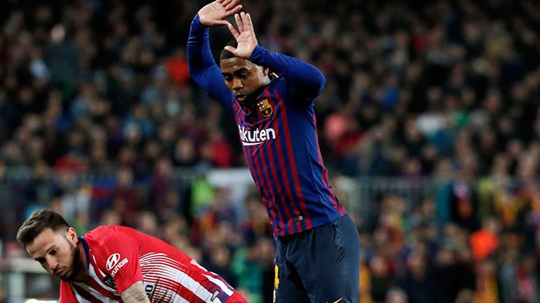 Malcom jugando contra el Atlético de Madrid