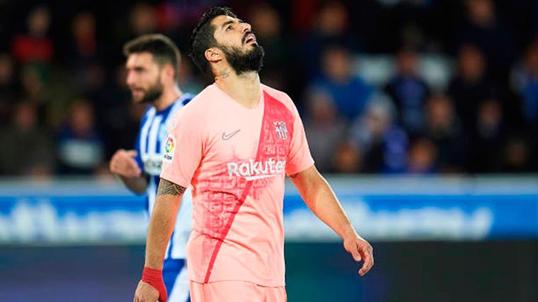 Luis Suárez, regretting after a manually failed hand against the Alavés
