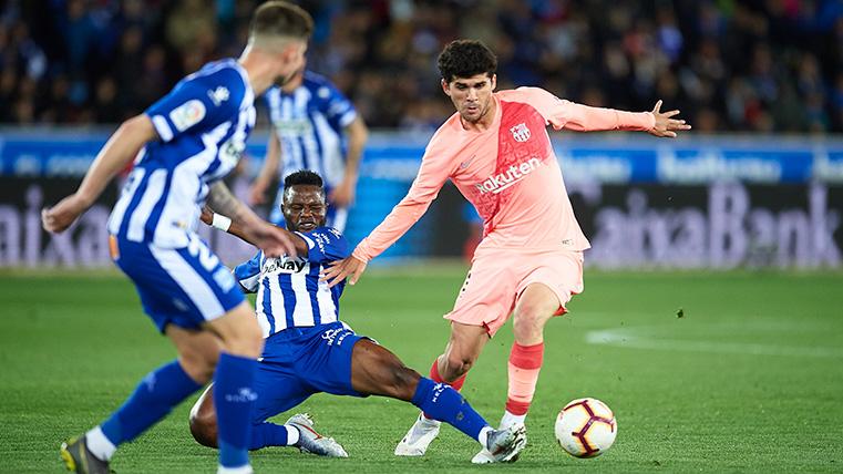 Carles Aleñá, durante el partido contra el Alavés en Mendizorroza