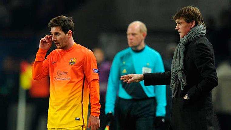 Tito Vilanova, junto a Leo Messi