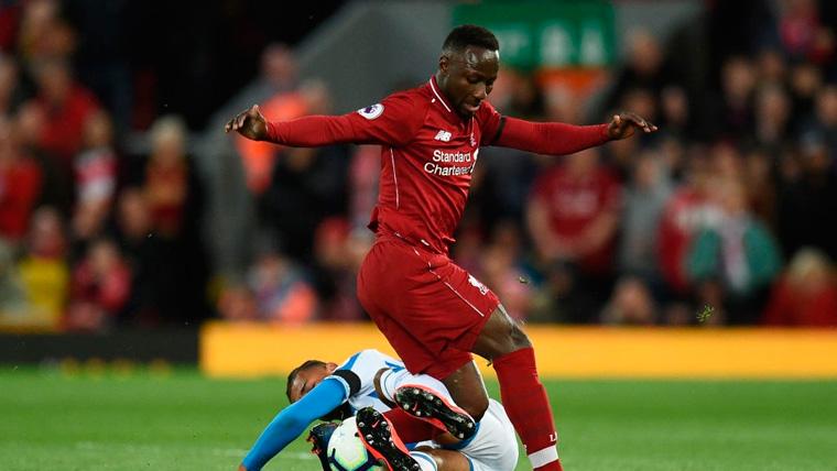 Naby Keïta en un partido con el Liverpool en Champions