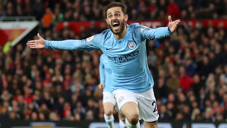 Bernardo Silva celebra un gol con el City