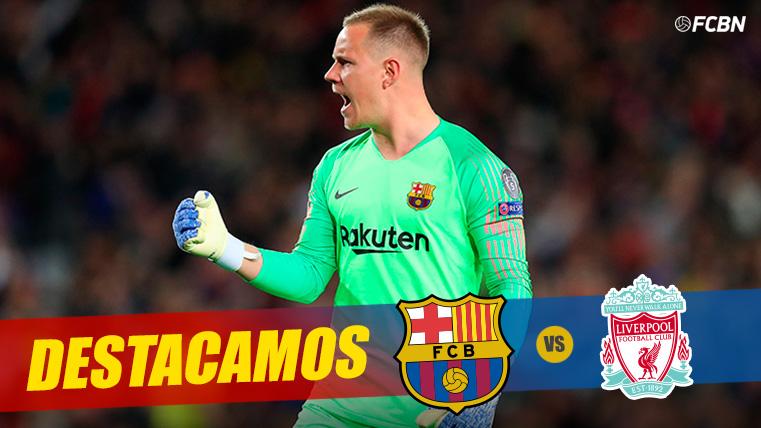 Marc-André Ter Stegen, celebrating the goleada of the Barça to the Liverpool