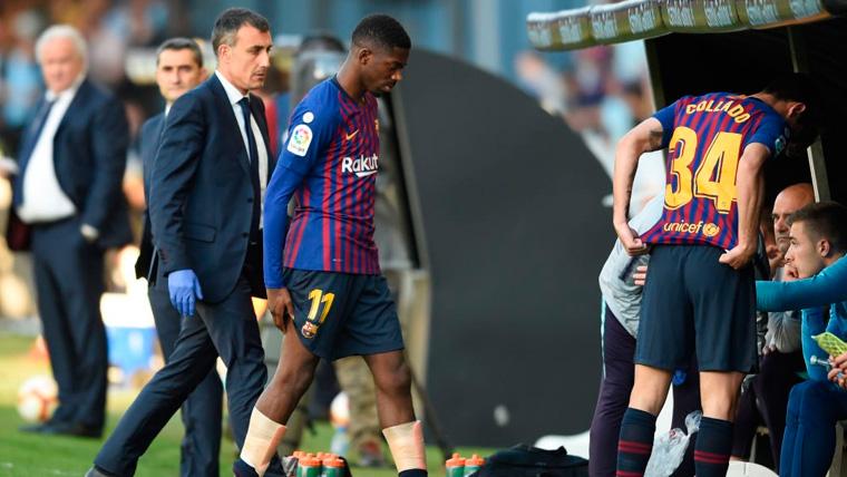 Ousmane Dembélé se marcha lesionado de un partido del FC Barcelona