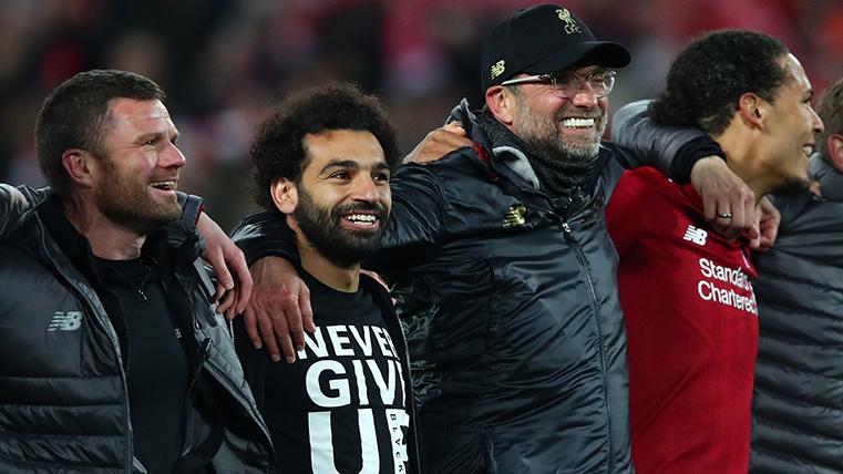Jürgen Klopp, celebrating with his the pass to the final of Champions