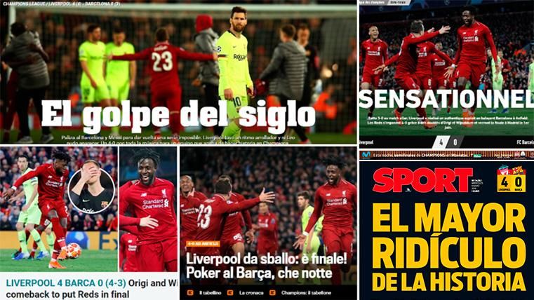 The FC Barcelona and the Liverpool, leading in the international press