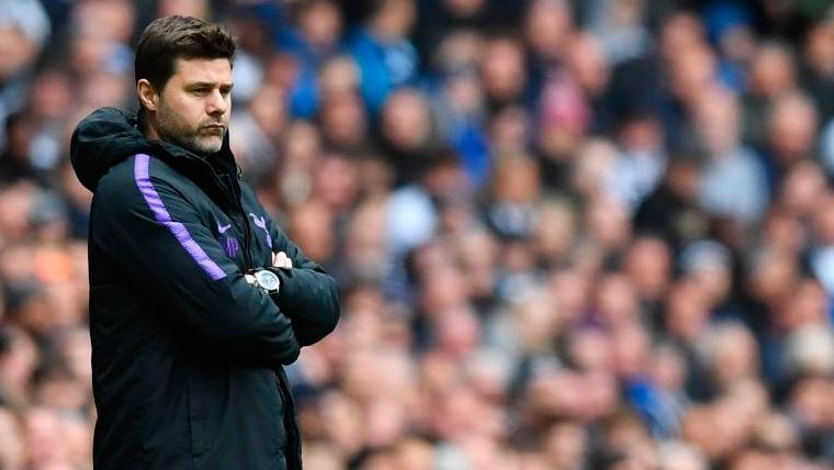 Mauricio Pochettino en un partido del Tottenham