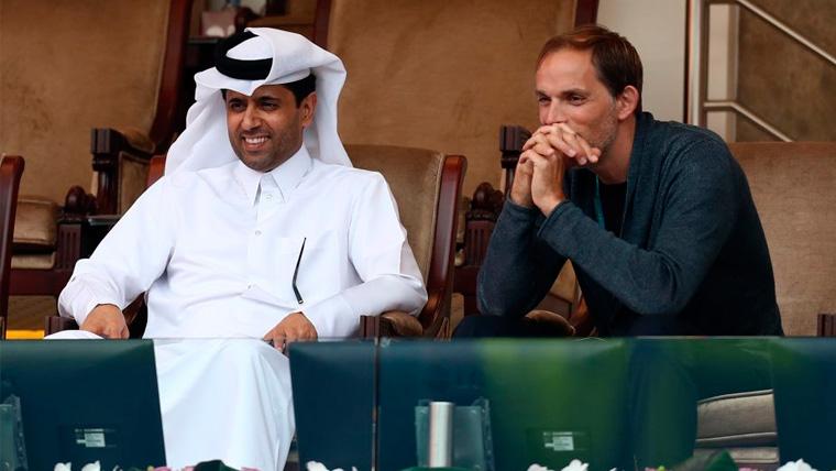 Nasser Al-Khelaïfi y Thomas Tuchel en una reunión en Qatar