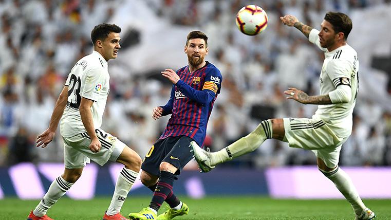 Leo Messi, during a Classical against the Real Madrid in League