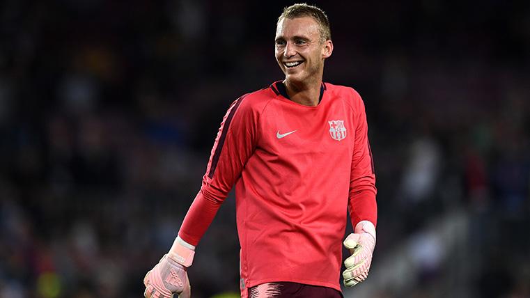 Jasper Cillessen, during a warming with the FC Barcelona