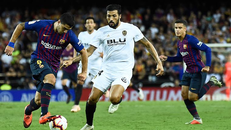 Ezequiel Garay, during a party against the FC Barcelona