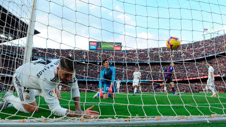 The Real Madrid and the Barcelona in the Camp Nou