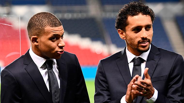 Mbappé And Marquinhos in an act of the PSG this year