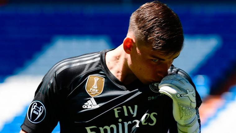 Andriy Lunin In his presentation with the Real Madrid