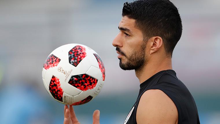 Luis Suárez, during a training with the selection of Uruguay