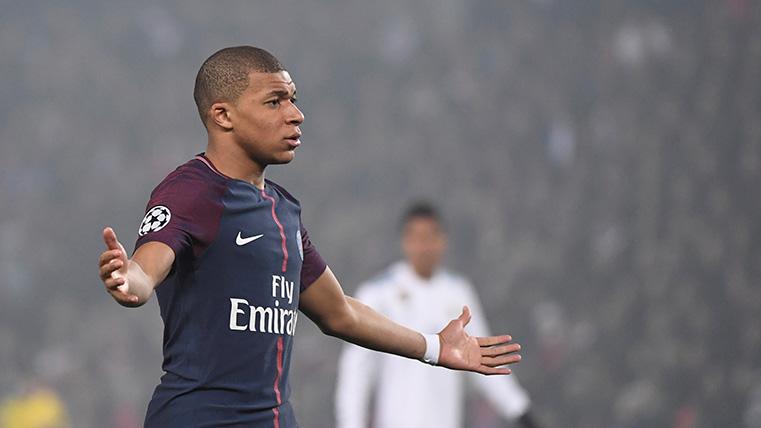 Kylian Mbappé, during a party of Champions League against the Real Madrid