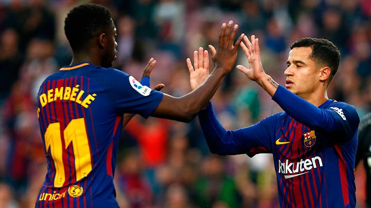 Philippe Coutinho and Ousmane Dembélé, in an image of the campaign 2017-18