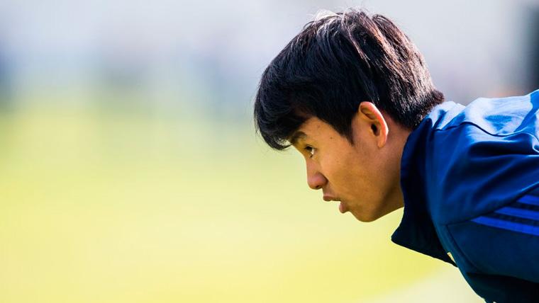 Takefusa Kubo en un partido con la selección de Japón en 2017