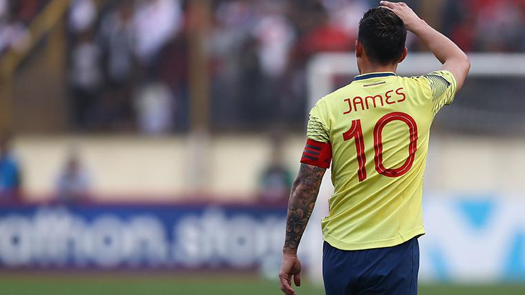 James Rodríguez, durante un partido con la selección de Colombia