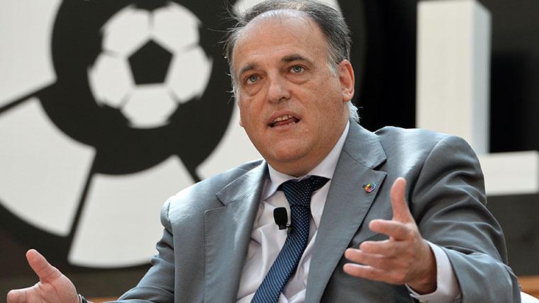 Javier Thebes, president of LaLiga, in a conference