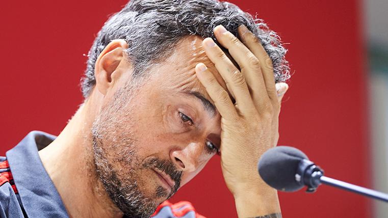 Luis Enrique, during a press conference like seleccionador of Spain