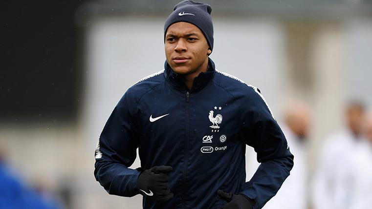 Kylian Mbappé, during a training with the French selection