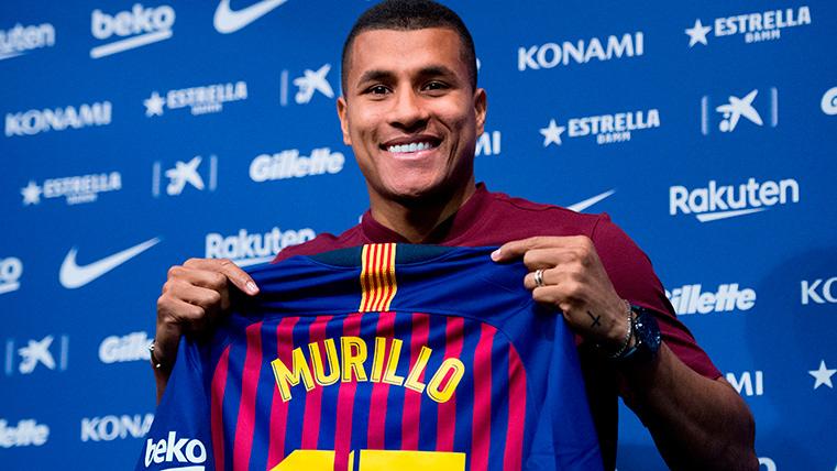 Jeison Murillo, during his presentation with the FC Barcelona does some months