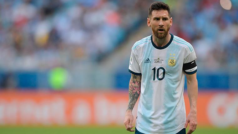 Leo Messi in the Qatar-Argentina