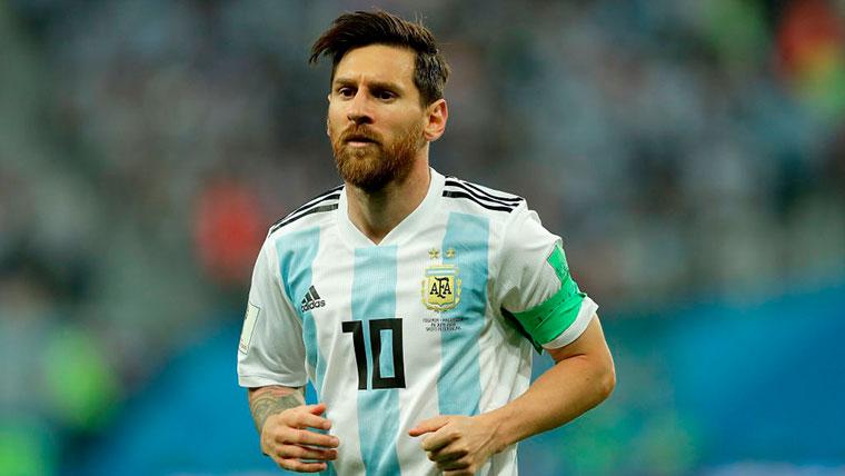 Leo Messi, durante un partido con Argentina