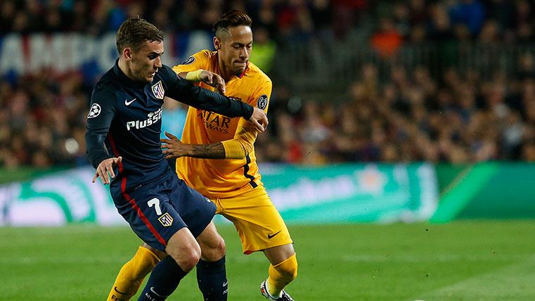 Antoine Griezmann y Neymar durante un partido