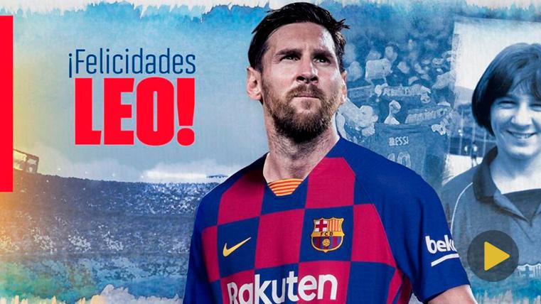 Congratulation of the FC Barcelona to Messi by his 32 birthdays