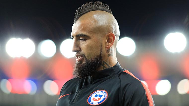 Arturo Vidal, before a party with the selection of Chile