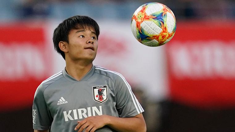Takefusa Kubo, during a training with the Tokyo FC