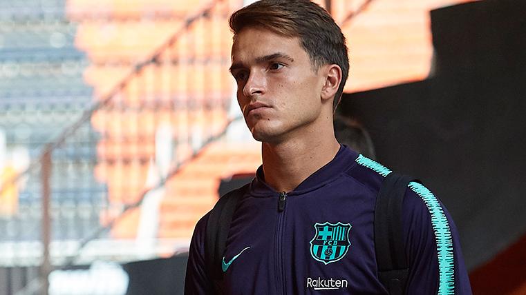 Denis Suárez, before a training with the FC Barcelona