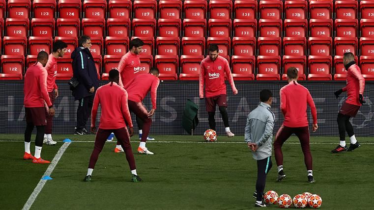 The FC Barcelona, during a training of the past season