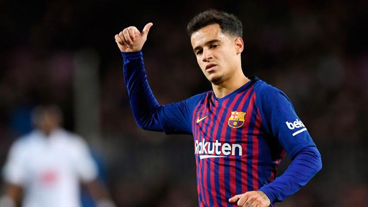 Philippe Coutinho en un partido del FC Barcelona